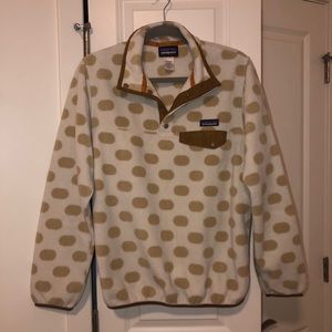 Patagonia Women’s M Pullover Cream/Tan Polka Dot